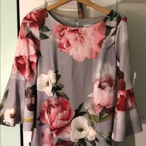 Calvin Klein floral dress with mid length sleeves
